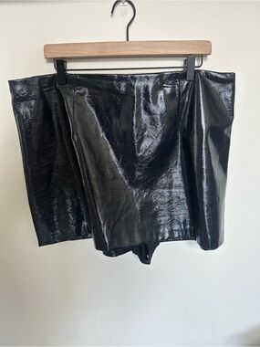 Abercrombie & Fitch Black Vegan Leather Mini Skirt